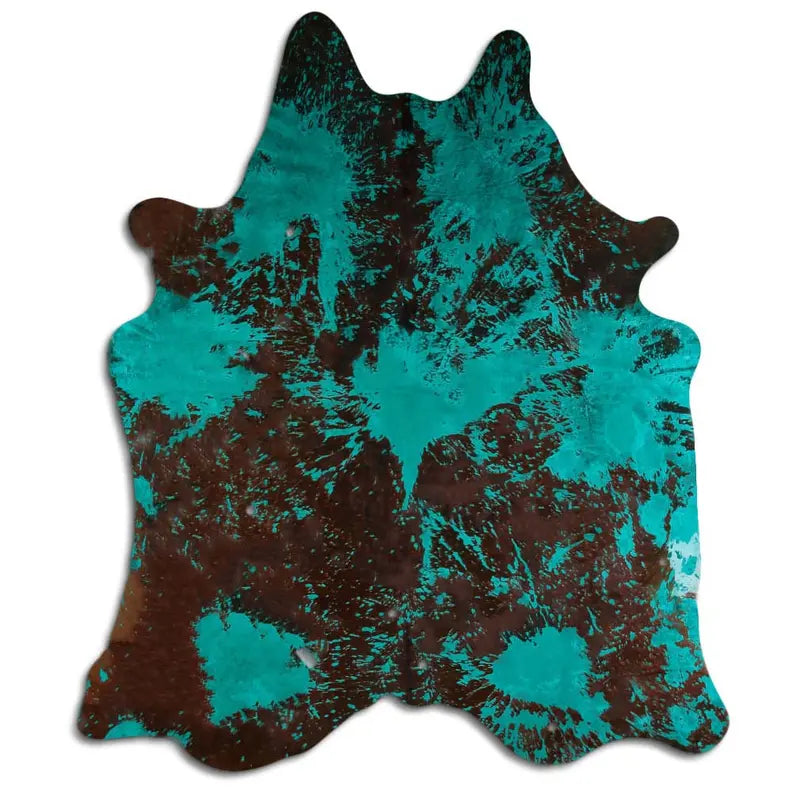 ACID WASHED HAIR ON COWHIDE DISTRESSED EMERALD GREEN MODA-DBK
