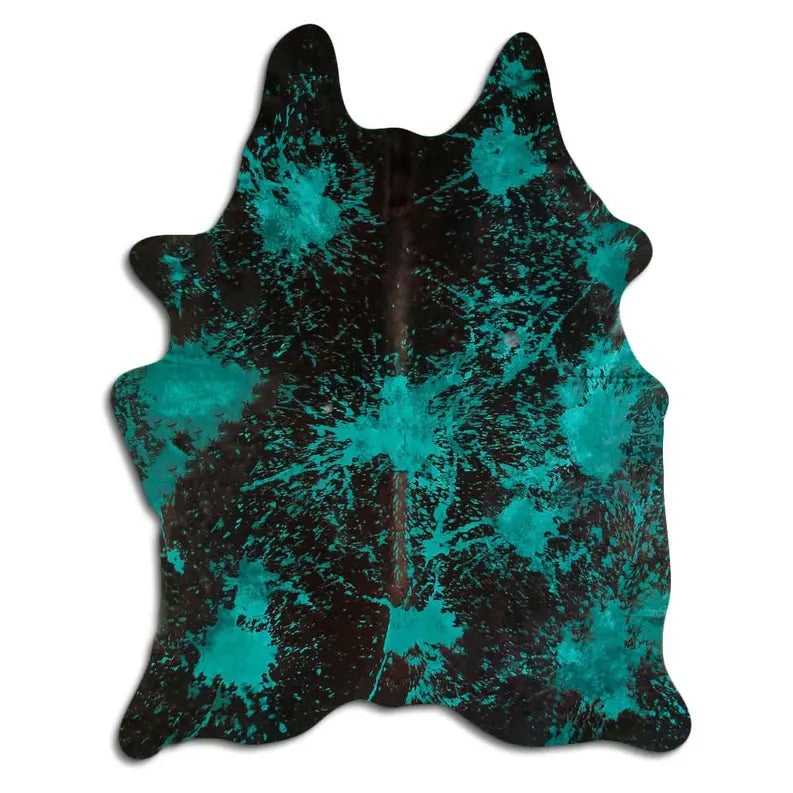 ACID WASHED HAIR ON COWHIDE DISTRESSED EMERALD GREEN MODA-DBK