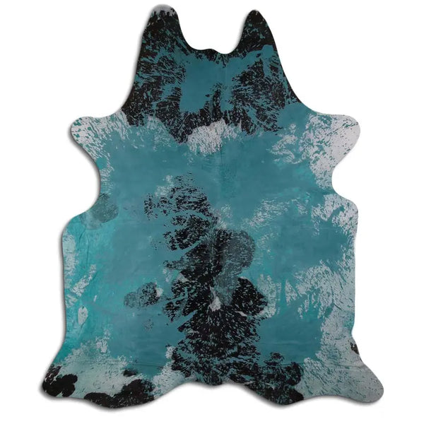 ACID WASHED HAIR ON COWHIDE DISTRESSED EMERALD GREEN MODA-DBK