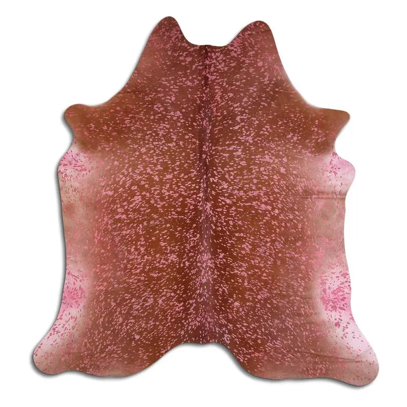 ACID WASHED HAIR ON COWHIDE DYED PINK ON BROWN MODA-DBK