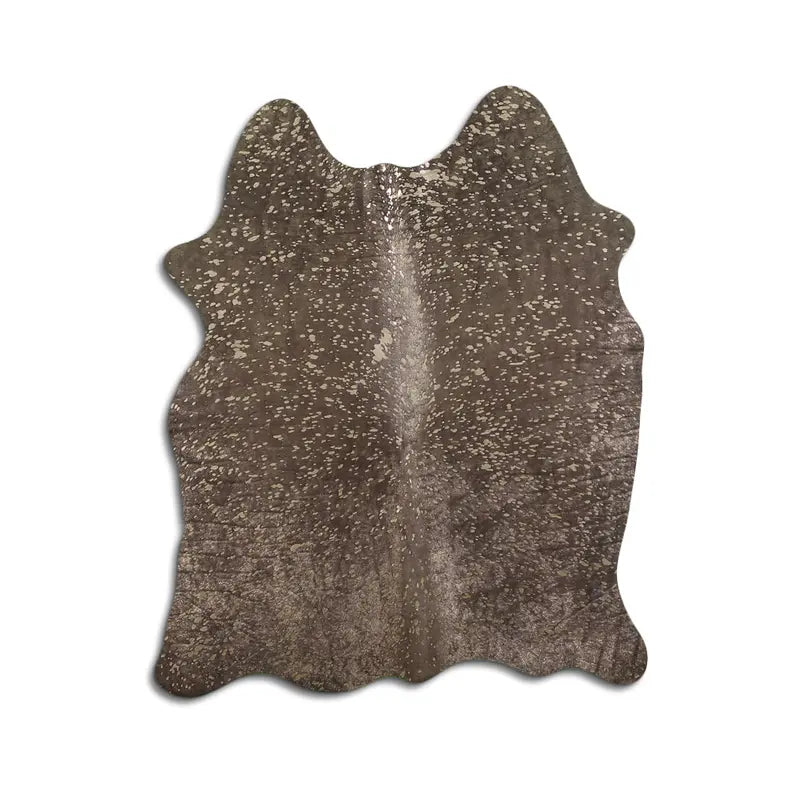 ACID WASHED HAIR ON COWHIDE GOLD METALLIC ON BROWN MODA-DBK