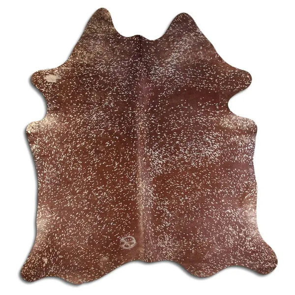 ACID WASHED HAIR ON COWHIDE GOLD METALLIC ON BROWN MODA-DBK