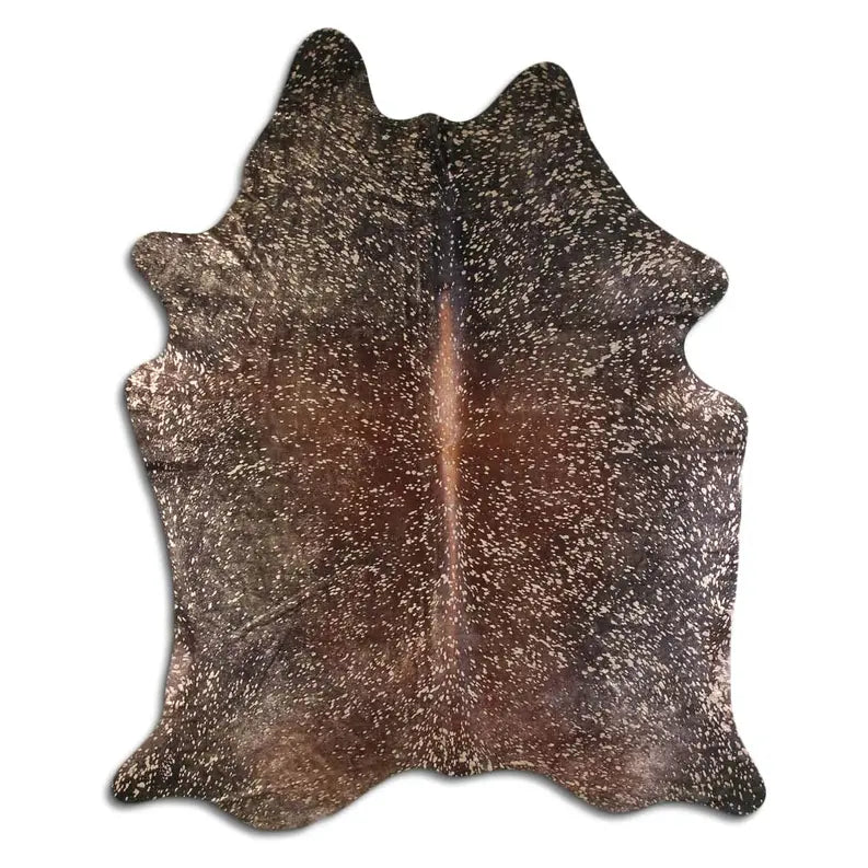 ACID WASHED HAIR ON COWHIDE GOLD METALLIC ON BROWN MODA-DBK