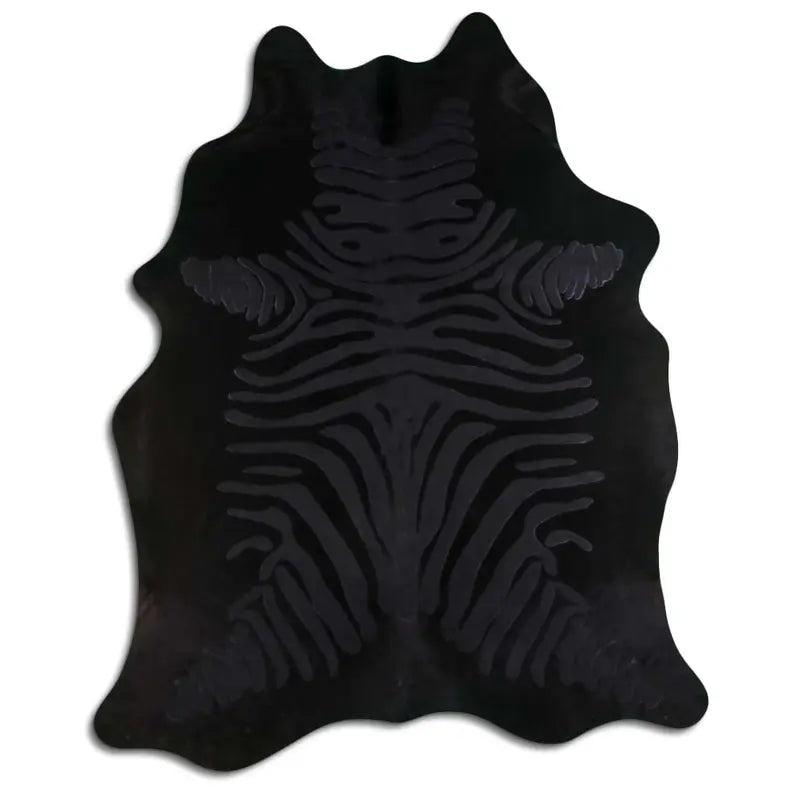 ACID WASHED HAIR ON COWHIDE ZEBRA DISTRESSED BLACK ON BLACK MODA-DBK