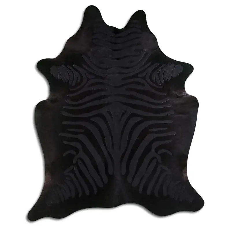 ACID WASHED HAIR ON COWHIDE ZEBRA DISTRESSED BLACK ON BLACK MODA-DBK