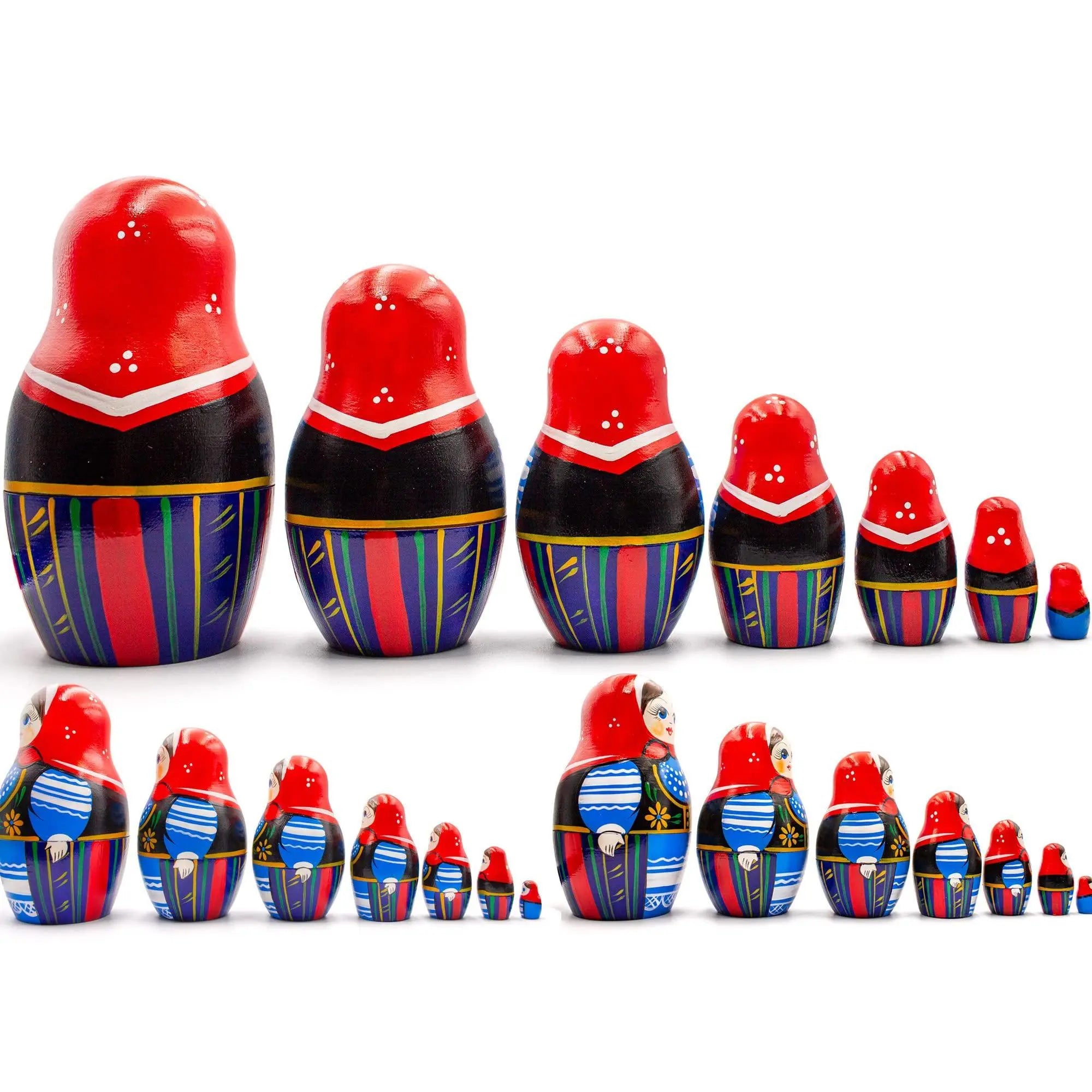 AEVVV Polish Nesting Dolls Set of 7 pcs   Matryoshka Dolls in Polish Costumes with Ornaments Made in Poland   Baboushka Nesting Dolls in Girls Polish Dress Aevvv