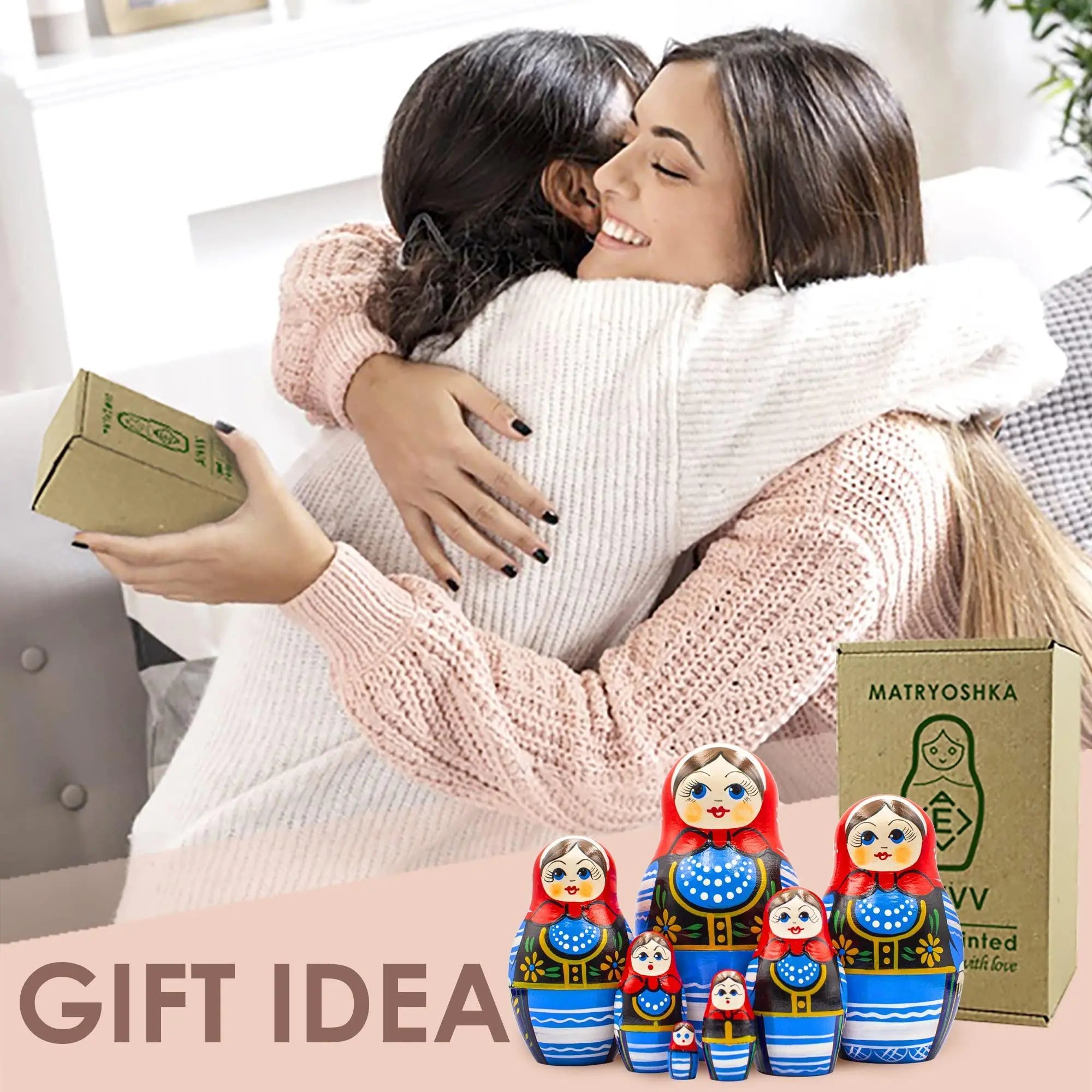 AEVVV Polish Nesting Dolls Set of 7 pcs   Matryoshka Dolls in Polish Costumes with Ornaments Made in Poland   Baboushka Nesting Dolls in Girls Polish Dress Aevvv