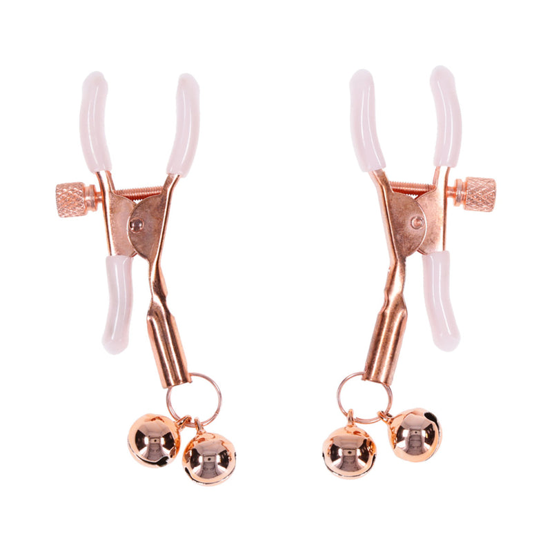 Sportsheets Sex & Mischief Peaches 'n CreaMe Bell Nipple Clamps Sportsheets