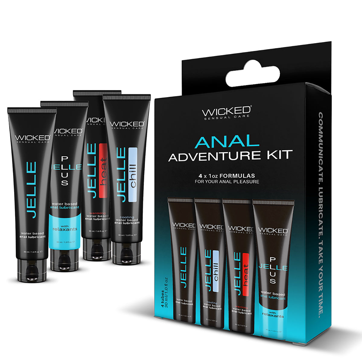 Anal Adventure Kit Contains 4pcs/1oz Wicked