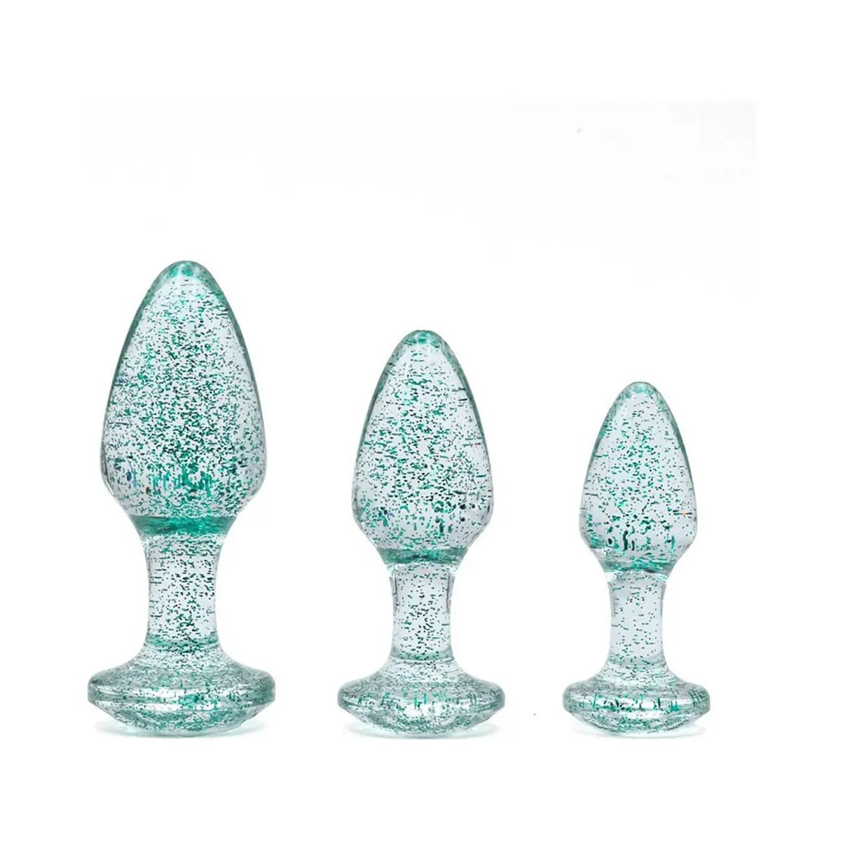 A&E Glitter Gem Butt Plug Set Blue PHE / Adam & Eve