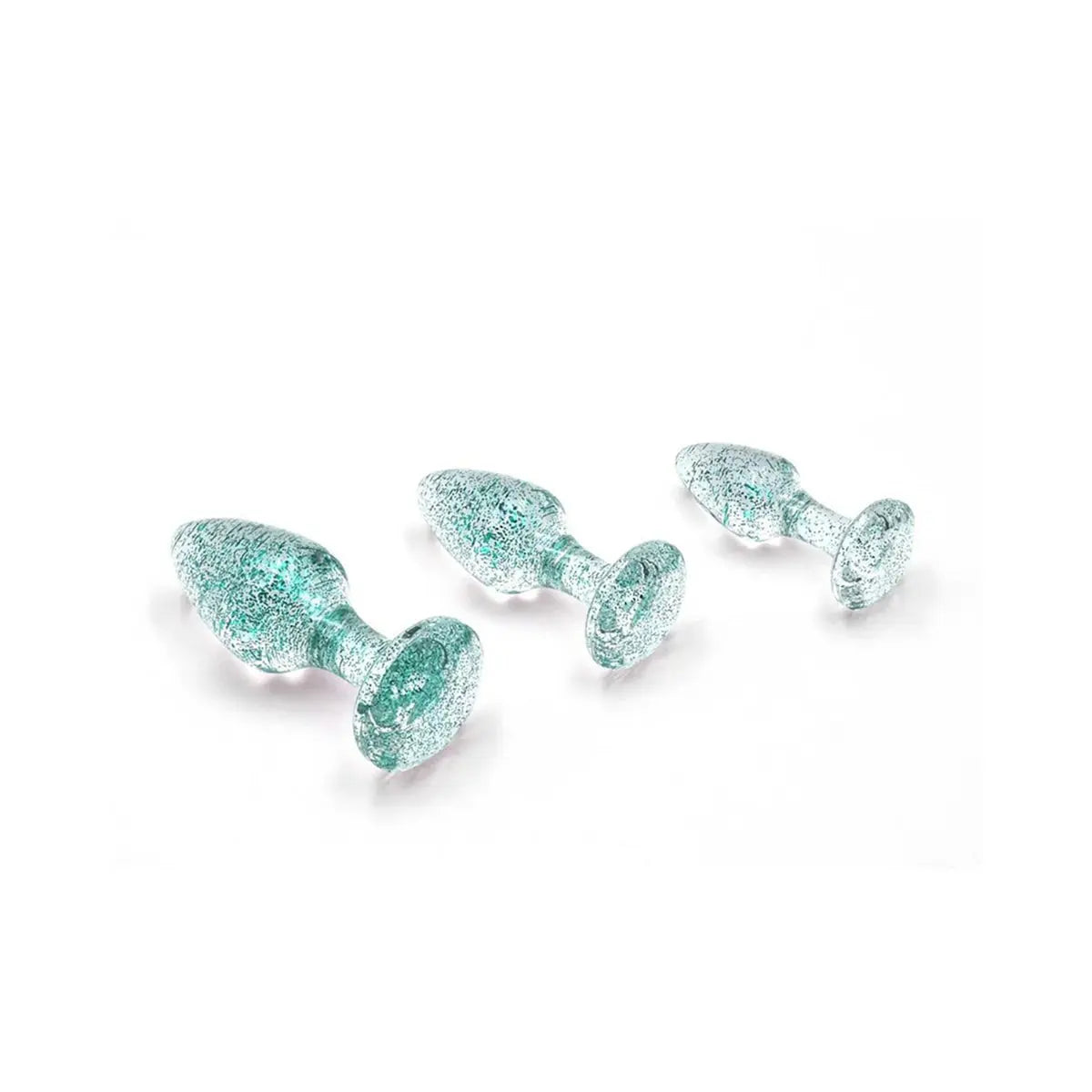 A&E Glitter Gem Butt Plug Set Blue PHE / Adam & Eve