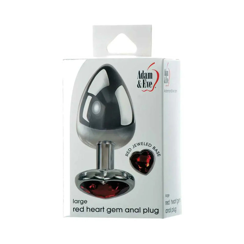 A&E Red Hearts Gem Anal Plug Large PHE / Adam & Eve
