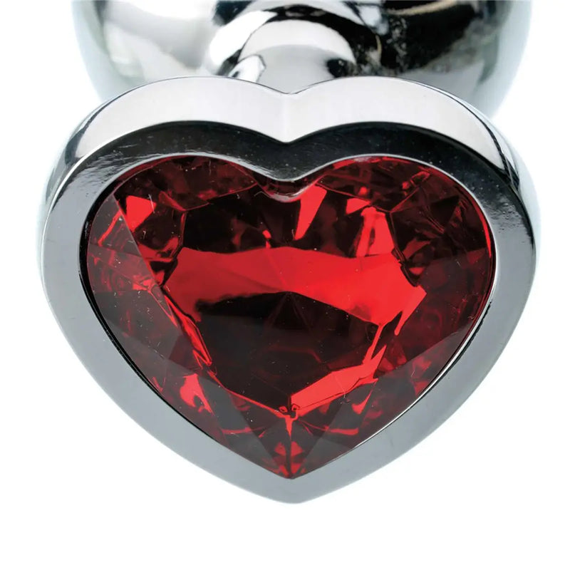 A&E Red Hearts Gem Anal Plug Large PHE / Adam & Eve