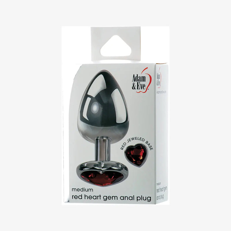 A&E Red Hearts Gem Anal Plug Medium PHE / Adam & Eve