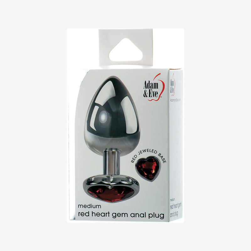 A&E Red Hearts Gem Anal Plug Medium PHE / Adam & Eve