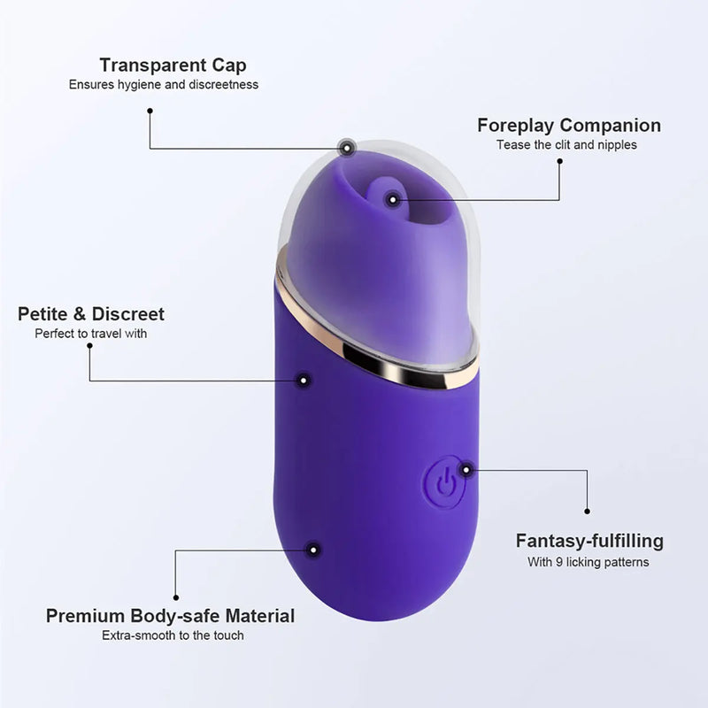 Abby Mini Clit Licking Vibrator - Purple Honey Play Box