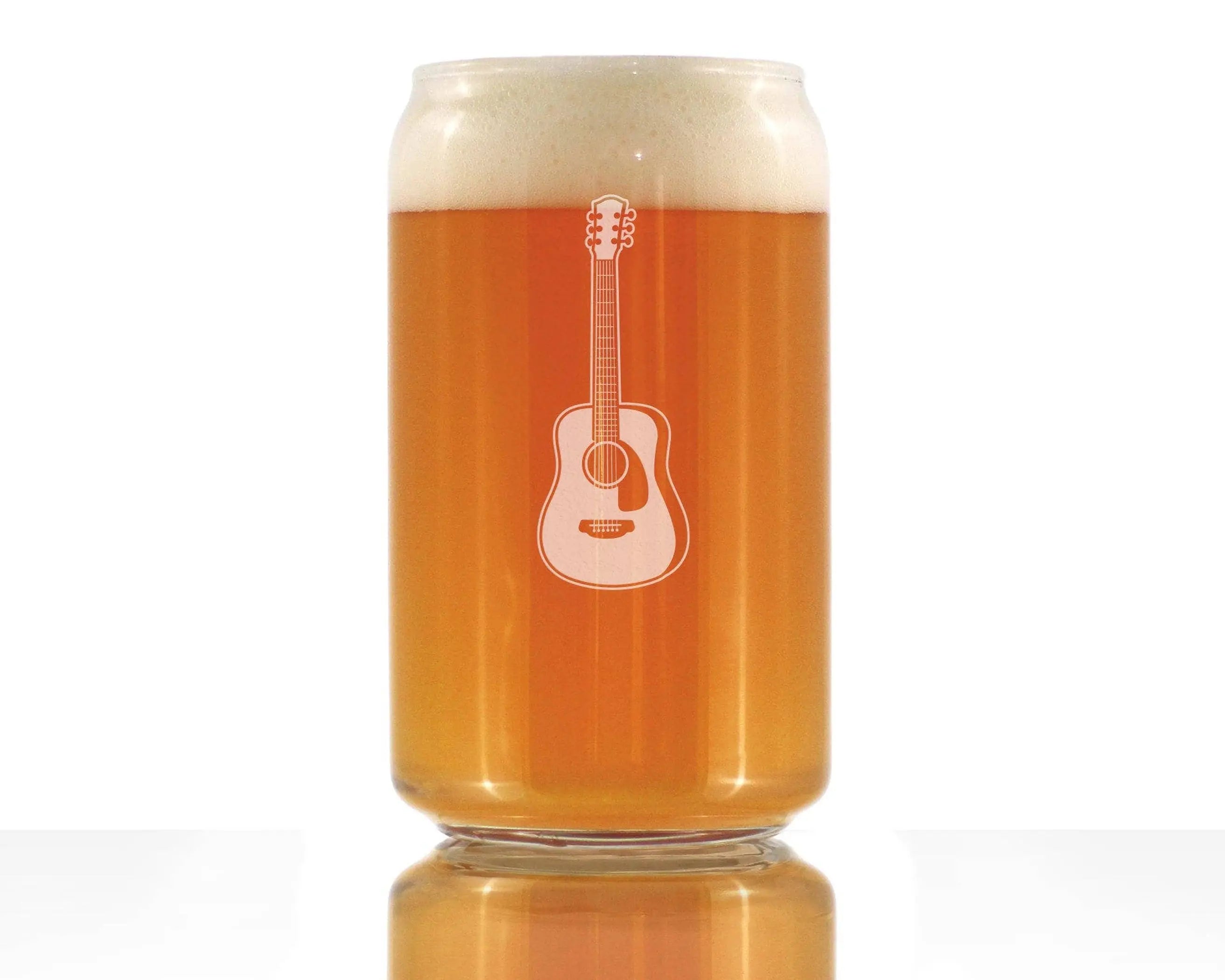 Acoustic Guitar Beer Can Pint Glass - Musician Gifts Bevvee
