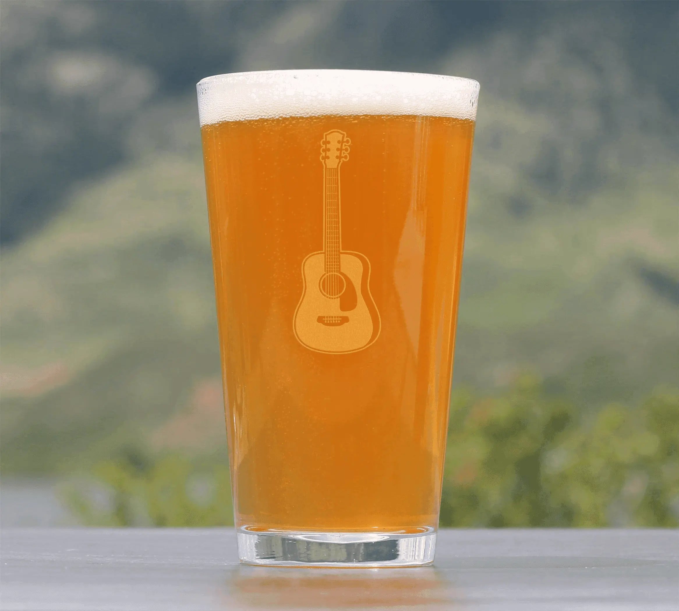 Acoustic Guitar Pint Glass for Beer - Musician Gifts Bevvee