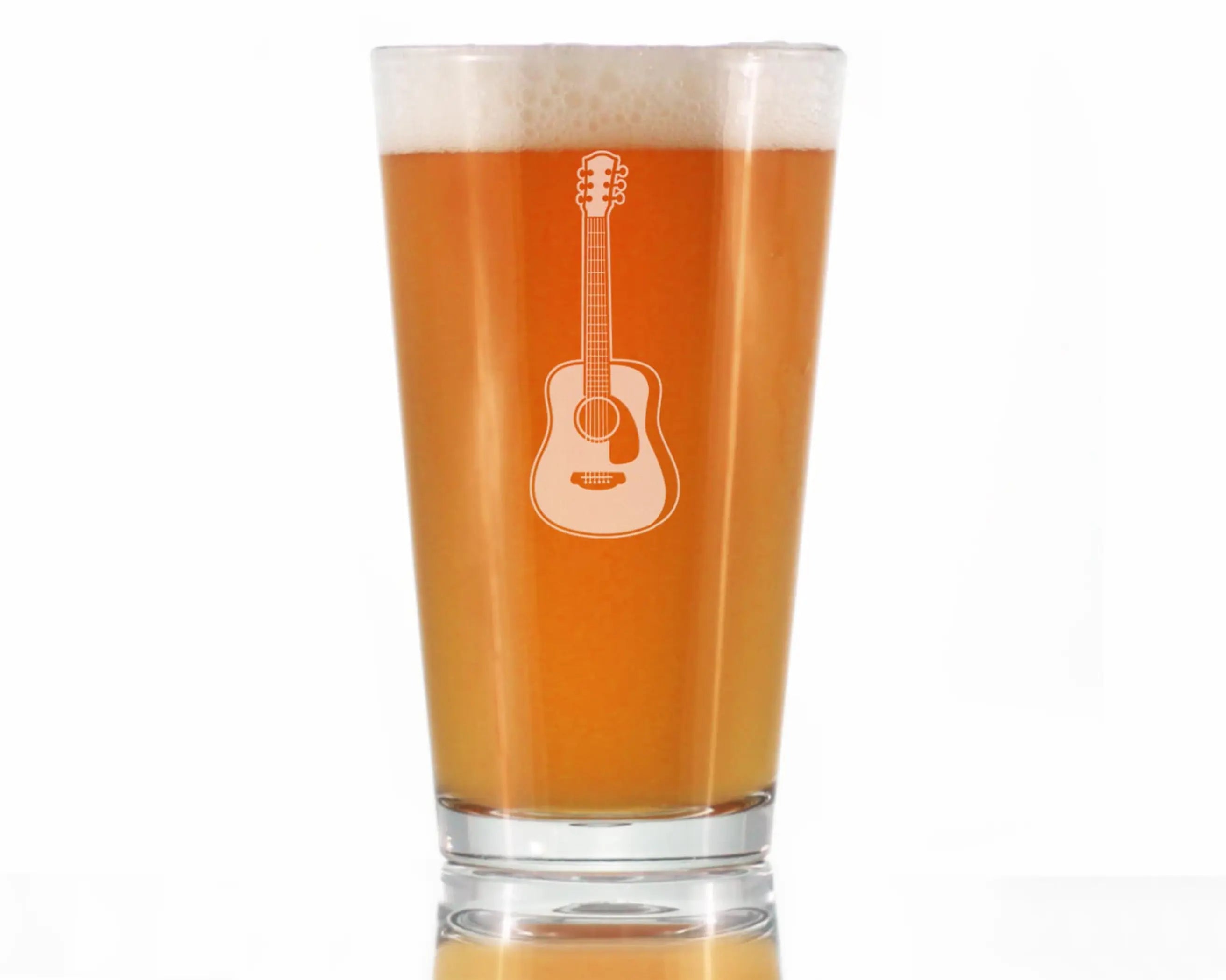 Acoustic Guitar Pint Glass for Beer - Musician Gifts Bevvee