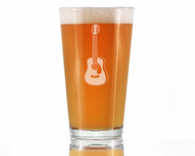 Acoustic Guitar Pint Glass for Beer - Musician Gifts Bevvee