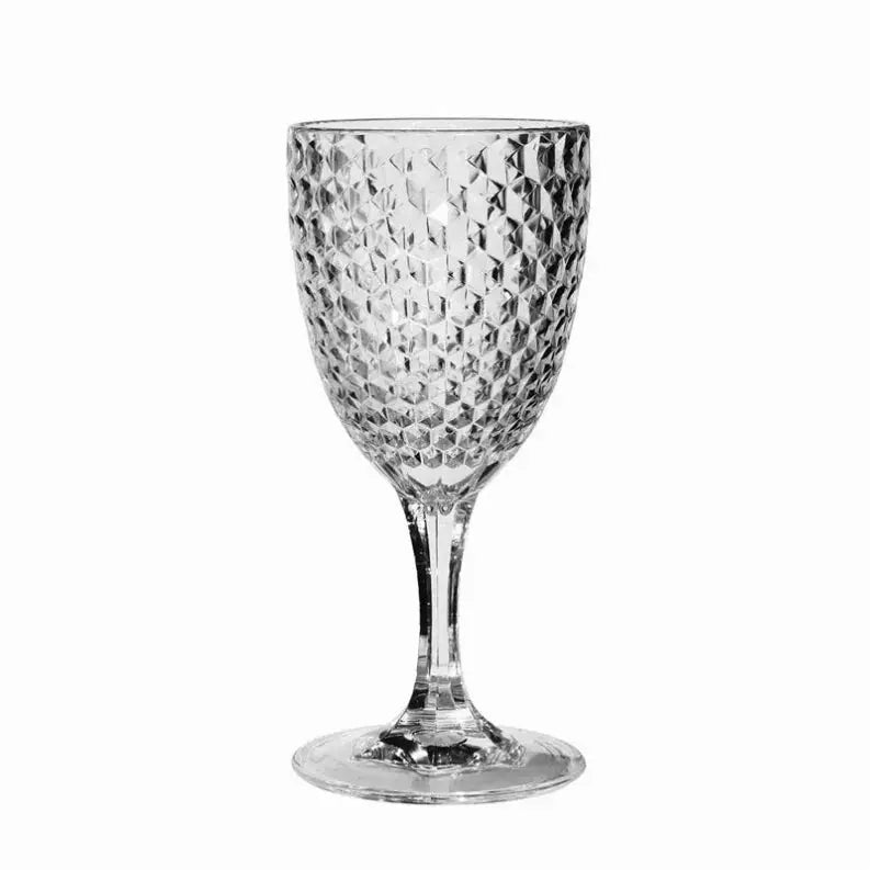 Acrylic Diamond Cut Wine Glass LeadingWare Group, Inc.