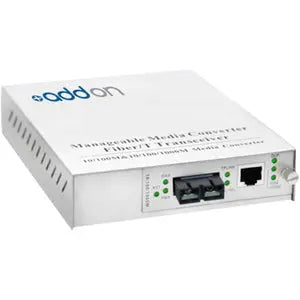 AddOn 10/100/1000Base-TX(RJ-45) to 1000Base-LX(SC) SMF 1310nm 20km Managed Media Converter AddOn