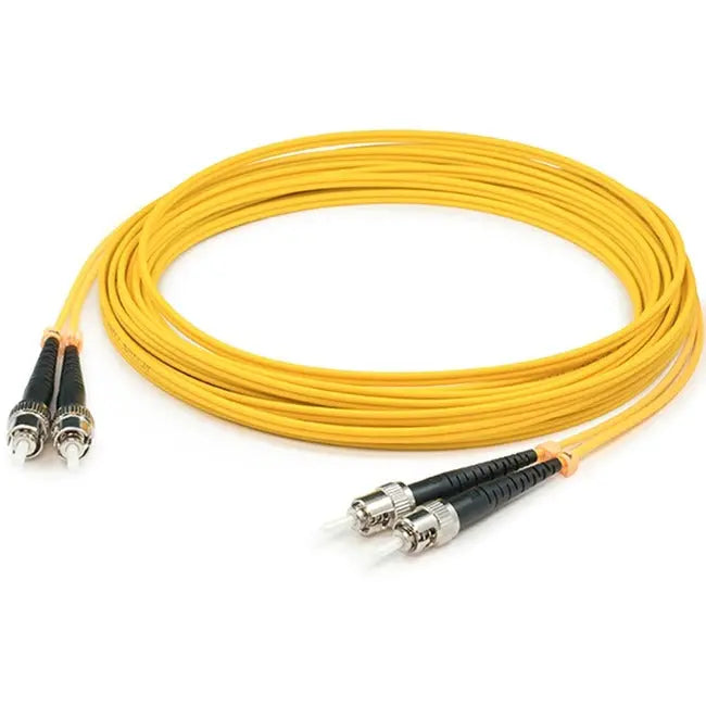 AddOn 3m ST (Male) to ST (Male) Yellow OS1 Duplex Fiber OFNR (Riser-Rated) Patch Cable - GreatEagleInc
