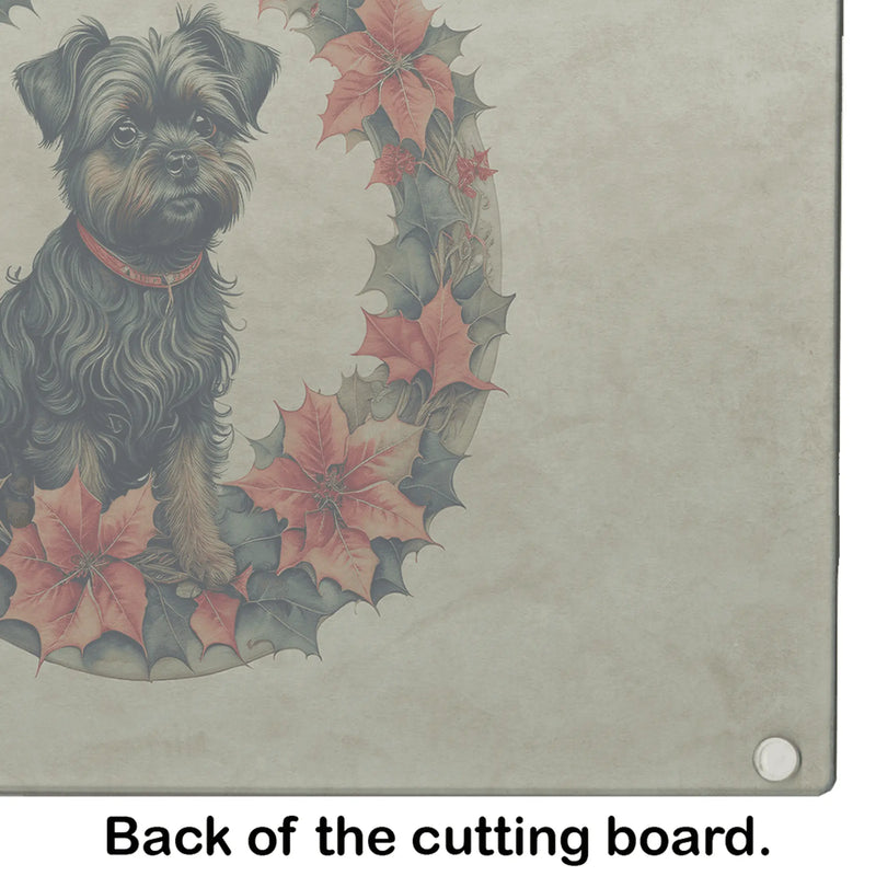 Affenpinscher Christmas Flowers Glass Cutting Board Caroline's Treasures