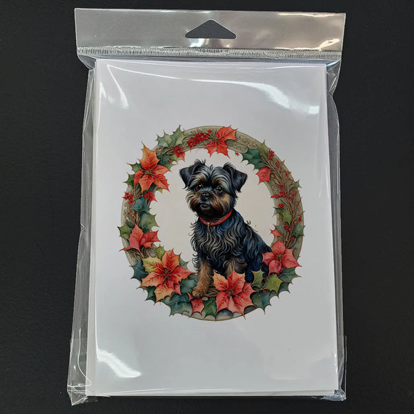 Affenpinscher Christmas Flowers Greeting Cards Pack of 8 Caroline's Treasures