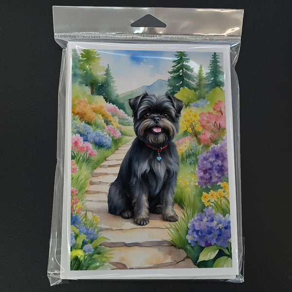 Affenpinscher Spring Garden Greeting Cards Pack of 8 Caroline's Treasures