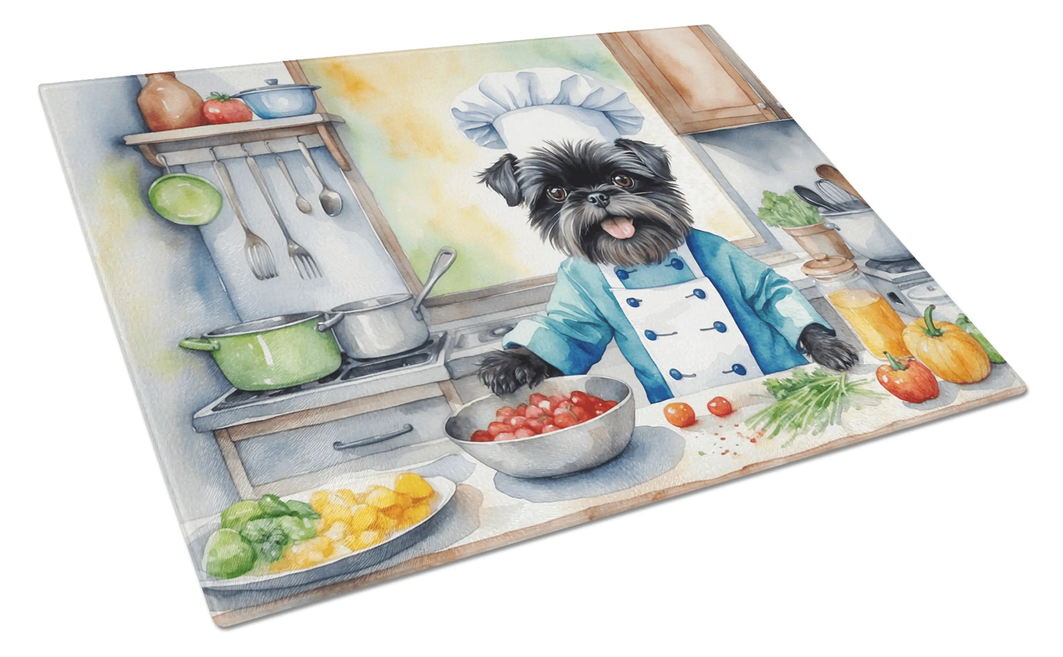 Affenpinscher The Chef Glass Cutting Board Caroline's Treasures