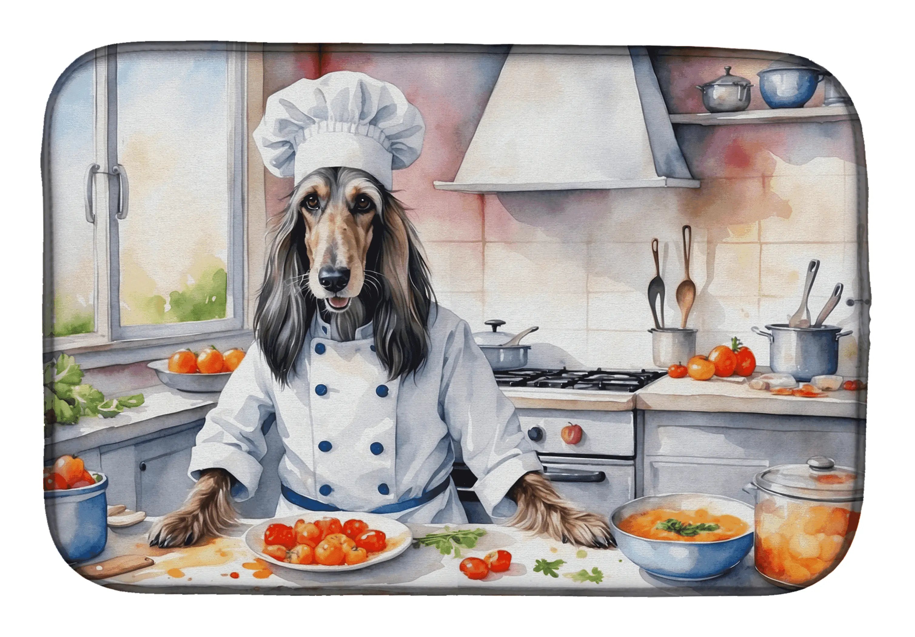 Afghan Hound The Chef Dish Drying Mat Caroline's Treasures