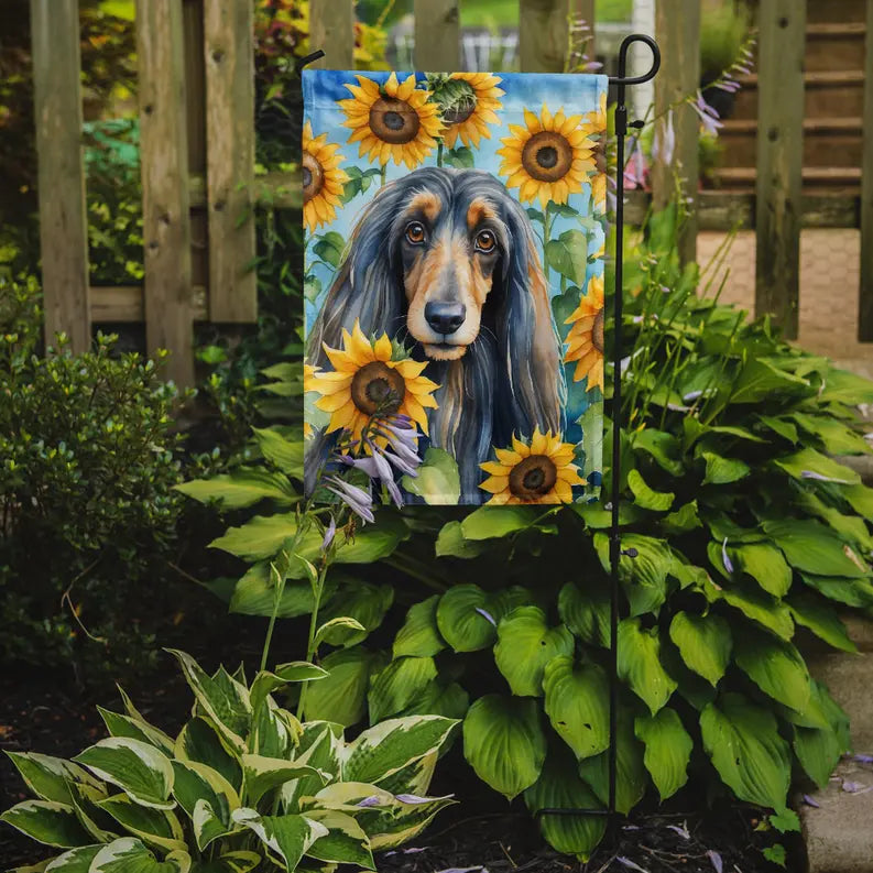 Afghan Hound in Sunflowers Garden Flag Caroline's Treasures