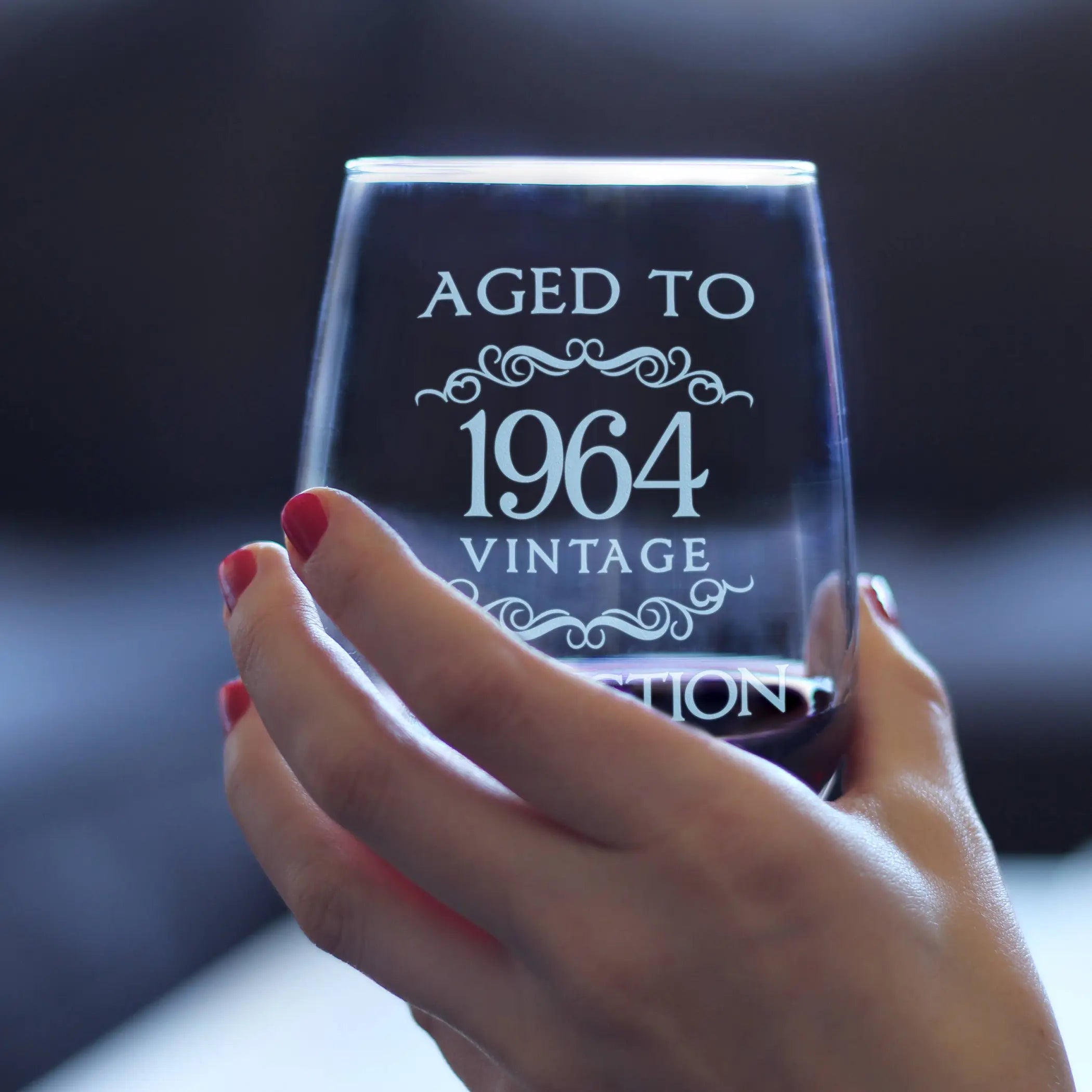 Aged to Perfection 64 Stemless Wine Glass 60th Birthday Gift Bevvee