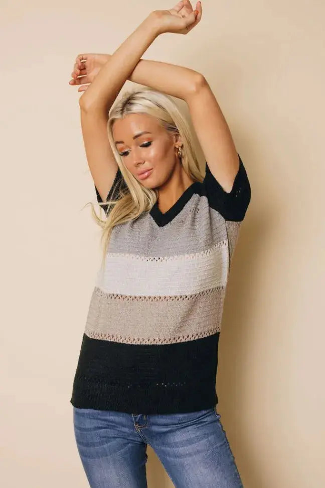 Aiden Multicolor Stripe Top Stay Warm in Style
