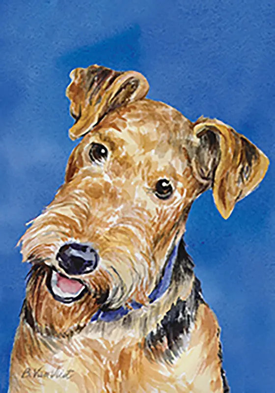 Airedale - Best of Breed Outdoor Portrait Flag Best of Breed