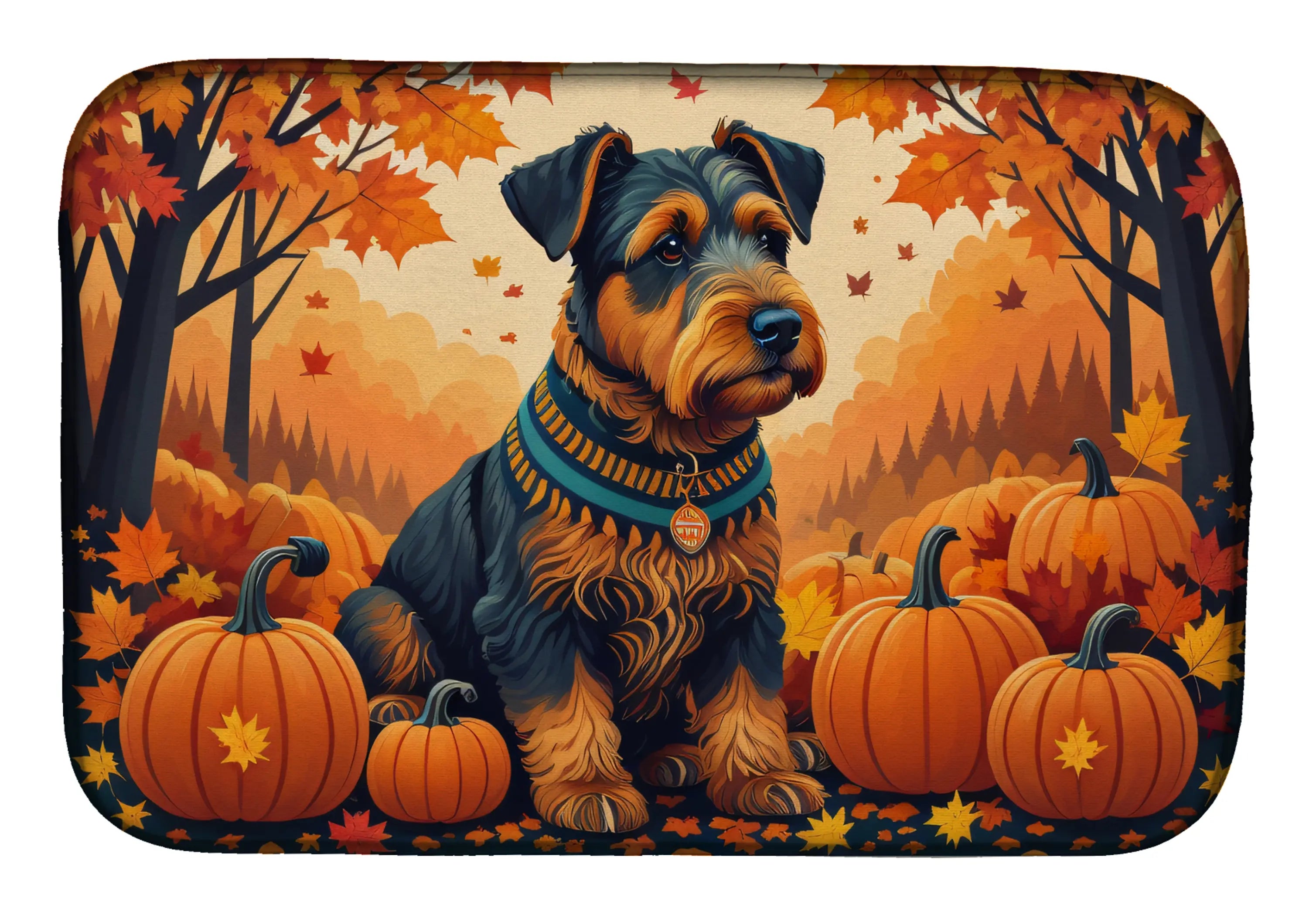 Airedale Terrier Fall Dish Drying Mat Caroline's Treasures