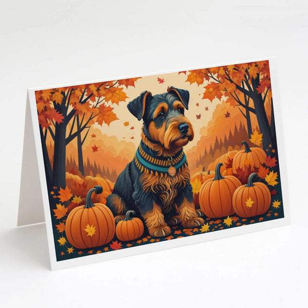Airedale Terrier Fall Greeting Cards Pack of 8 Caroline's Treasures