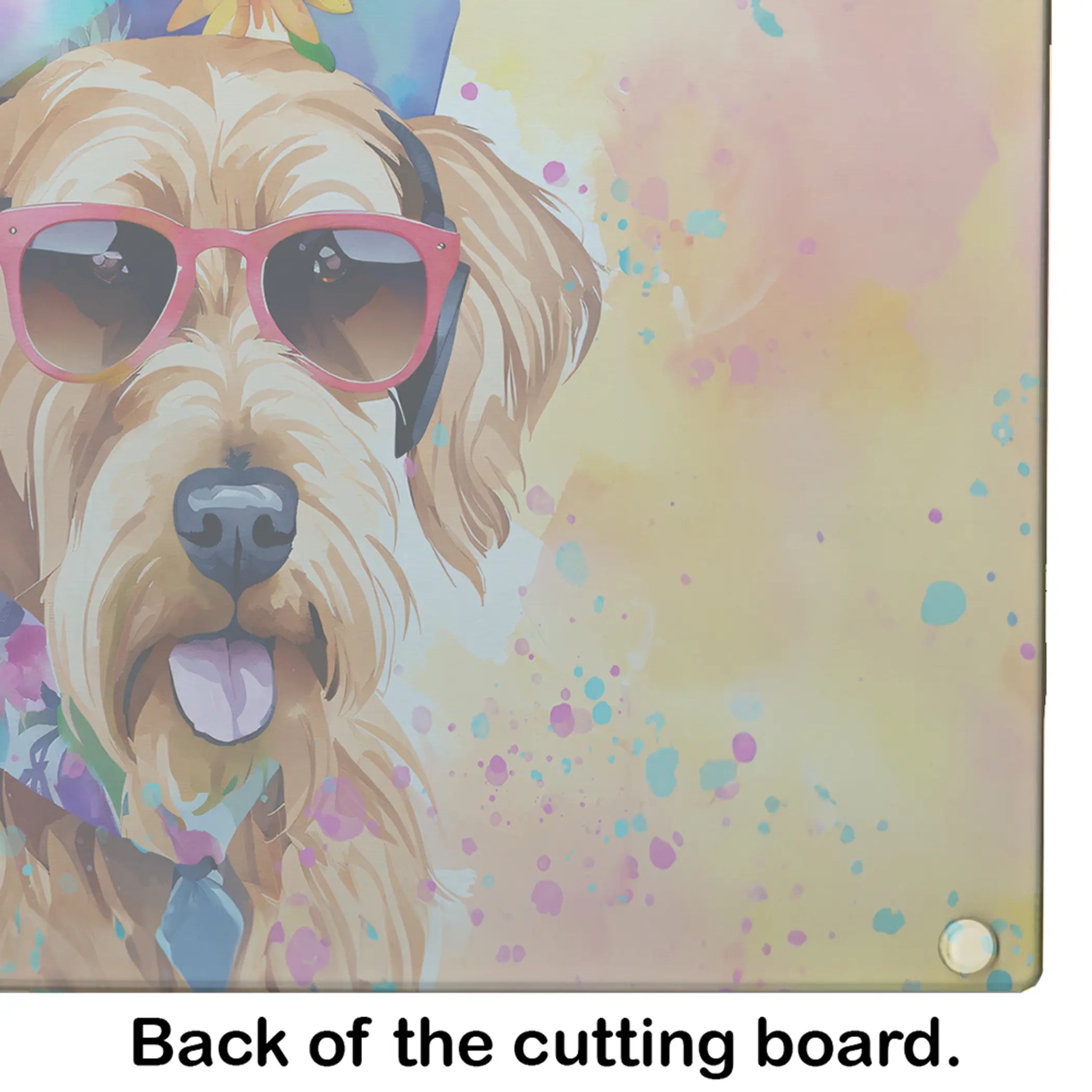 Airedale Terrier Hippie Dawg Glass Cutting Board Caroline's Treasures