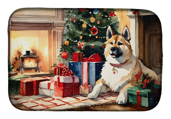 Akita Cozy Christmas Dish Drying Mat Caroline's Treasures