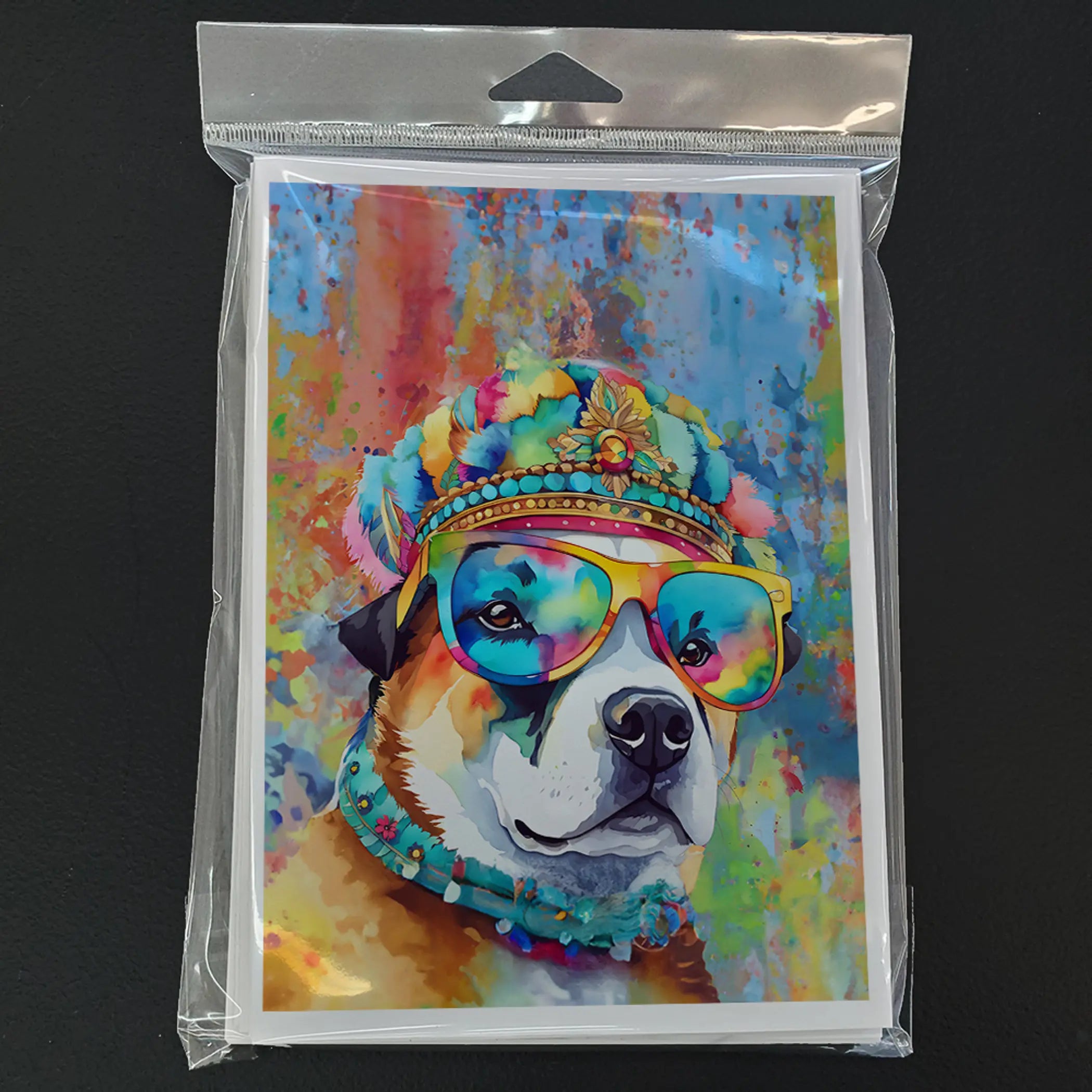 Akita Hippie Dawg Greeting Cards Pack of 8 Caroline's Treasures