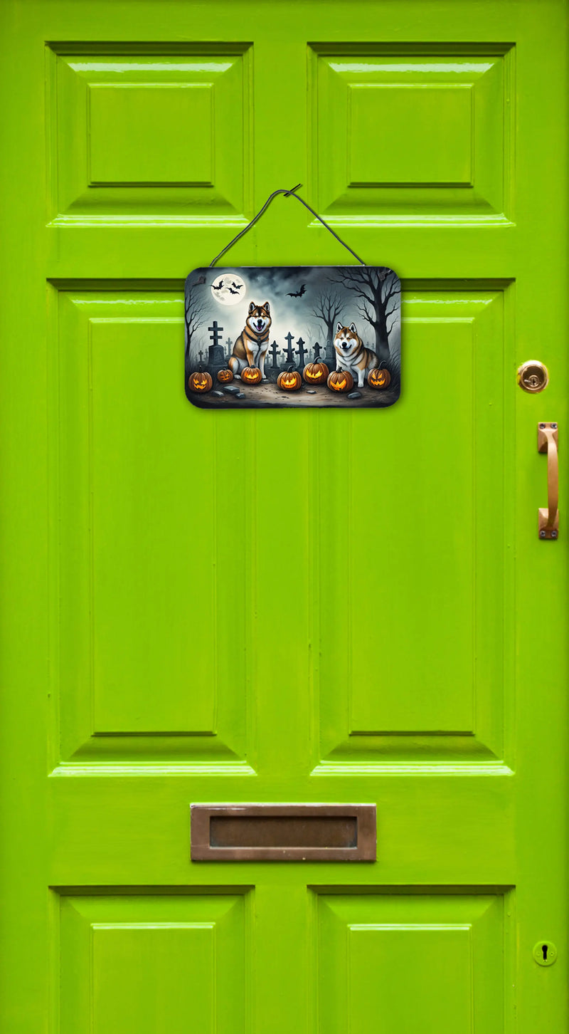 Akita Spooky Halloween Wall or Door Hanging Prints Caroline's Treasures