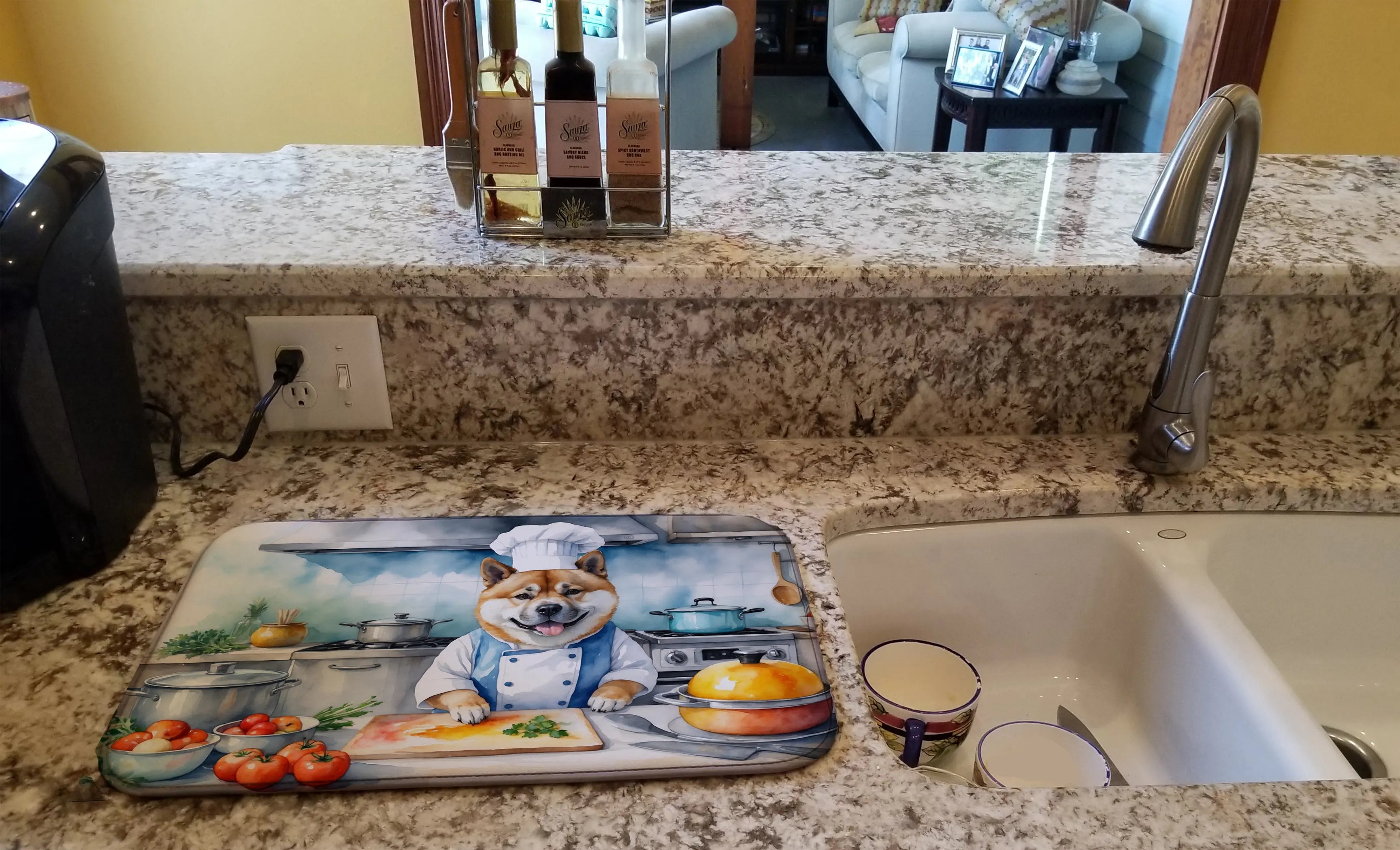 Akita The Chef Dish Drying Mat Caroline's Treasures