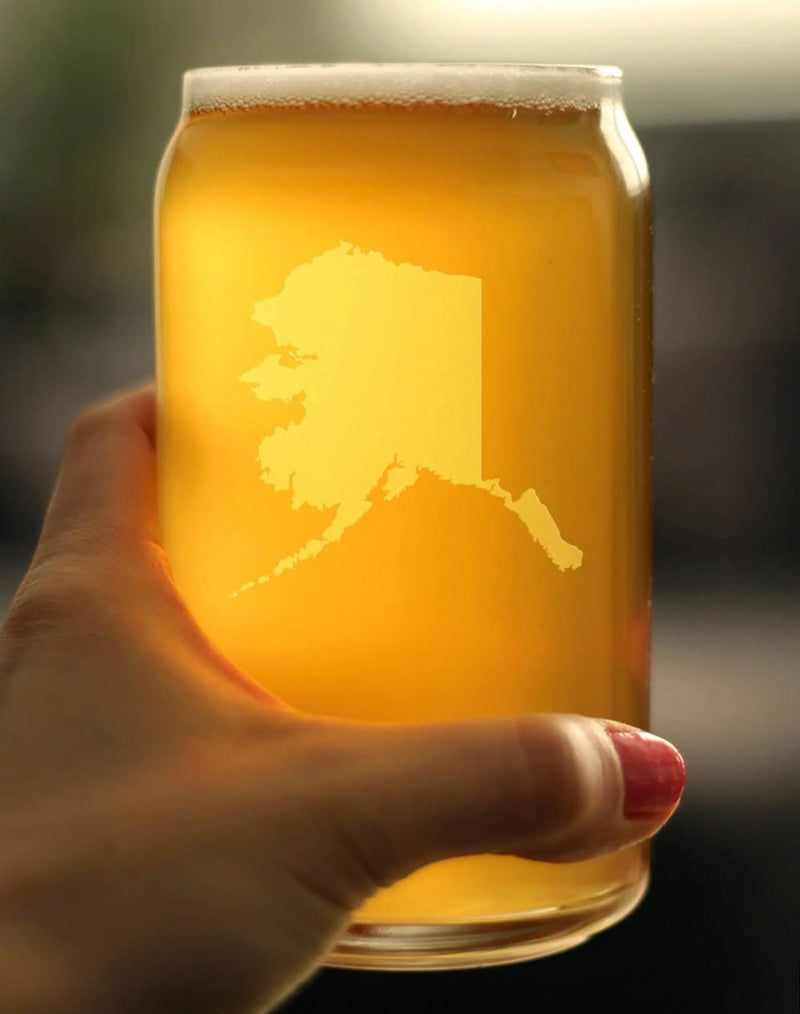 Alaska Outline Beer Can Pint Glass - Alaskan Gifts and Decor Bevvee