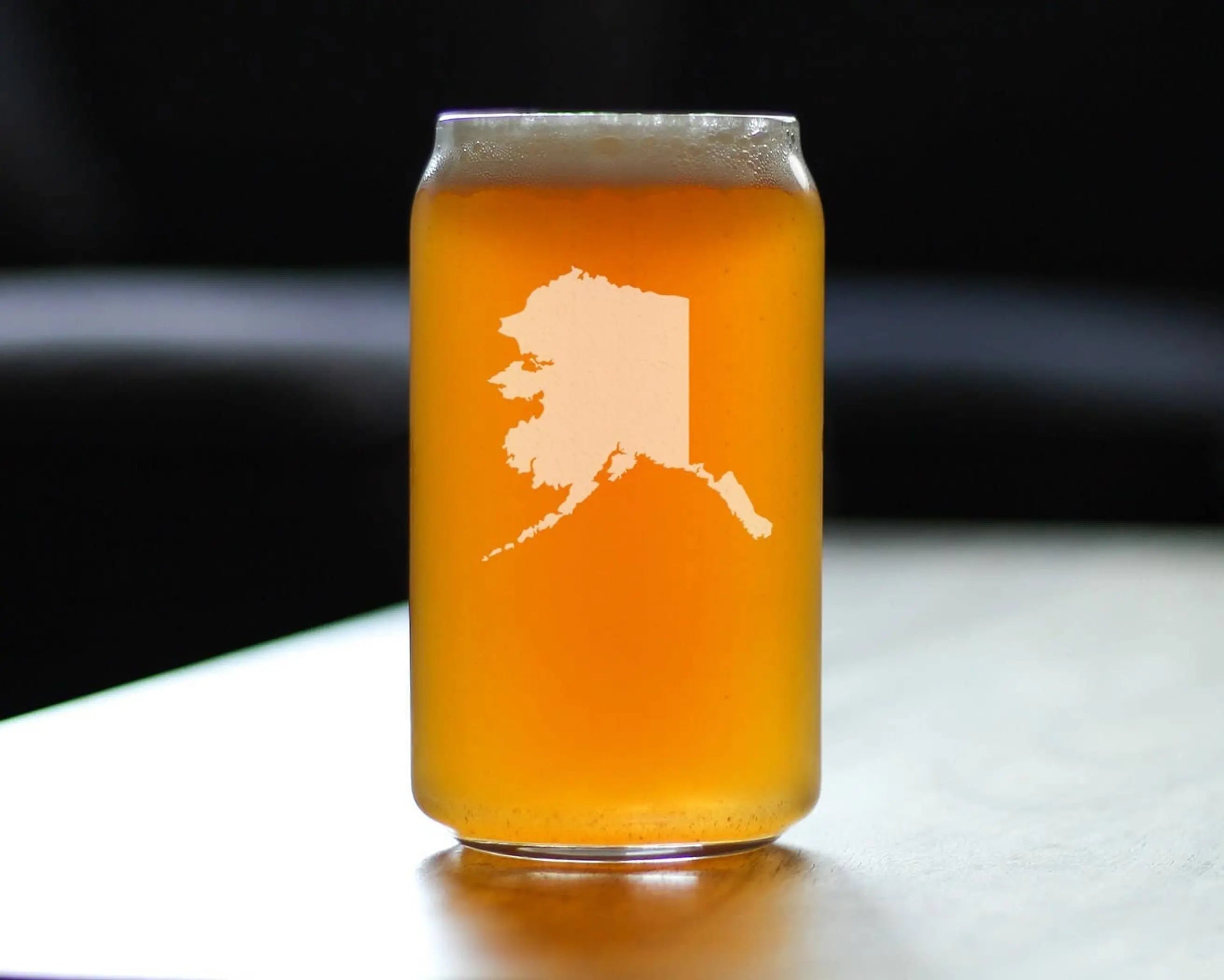 Alaska Outline Beer Can Pint Glass - Alaskan Gifts and Decor Bevvee