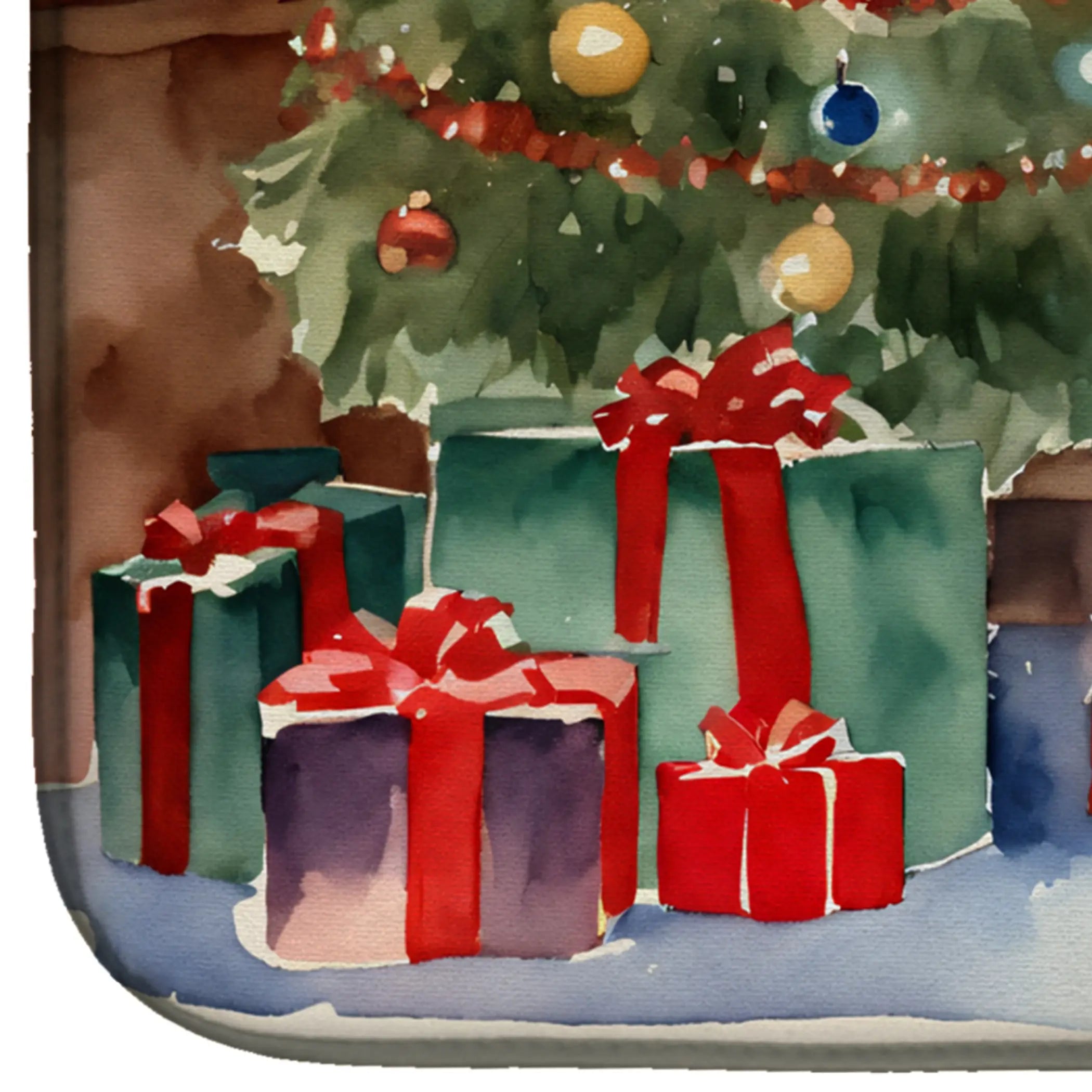 Alaskan Klee Kai Cozy Christmas Dish Drying Mat Caroline's Treasures