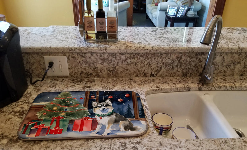Alaskan Klee Kai Cozy Christmas Dish Drying Mat Caroline's Treasures