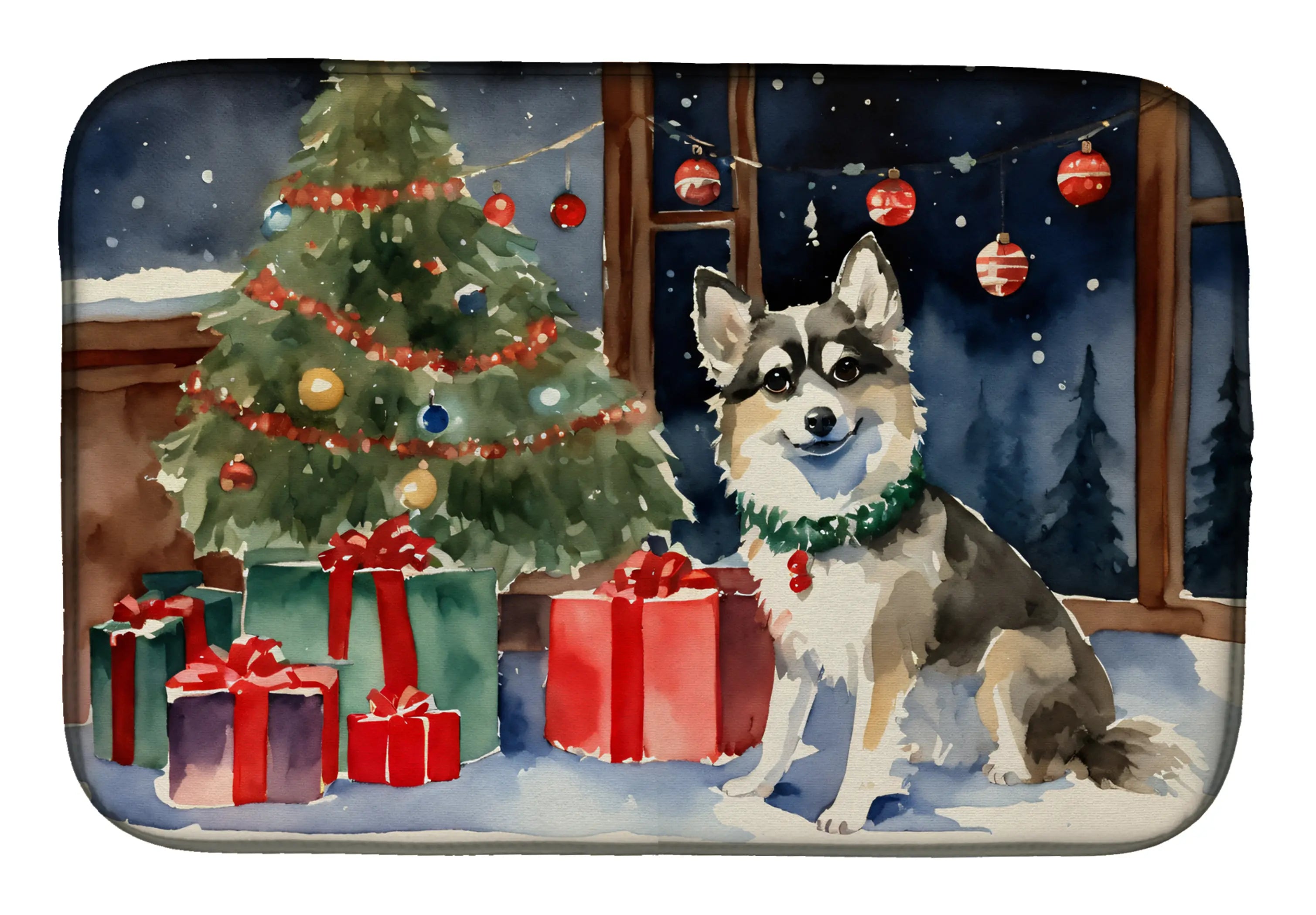 Alaskan Klee Kai Cozy Christmas Dish Drying Mat Caroline's Treasures