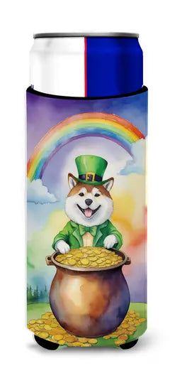 Alaskan Klee Kai St Patrick's Day Hugger for Ultra Slim Cans Caroline's Treasures