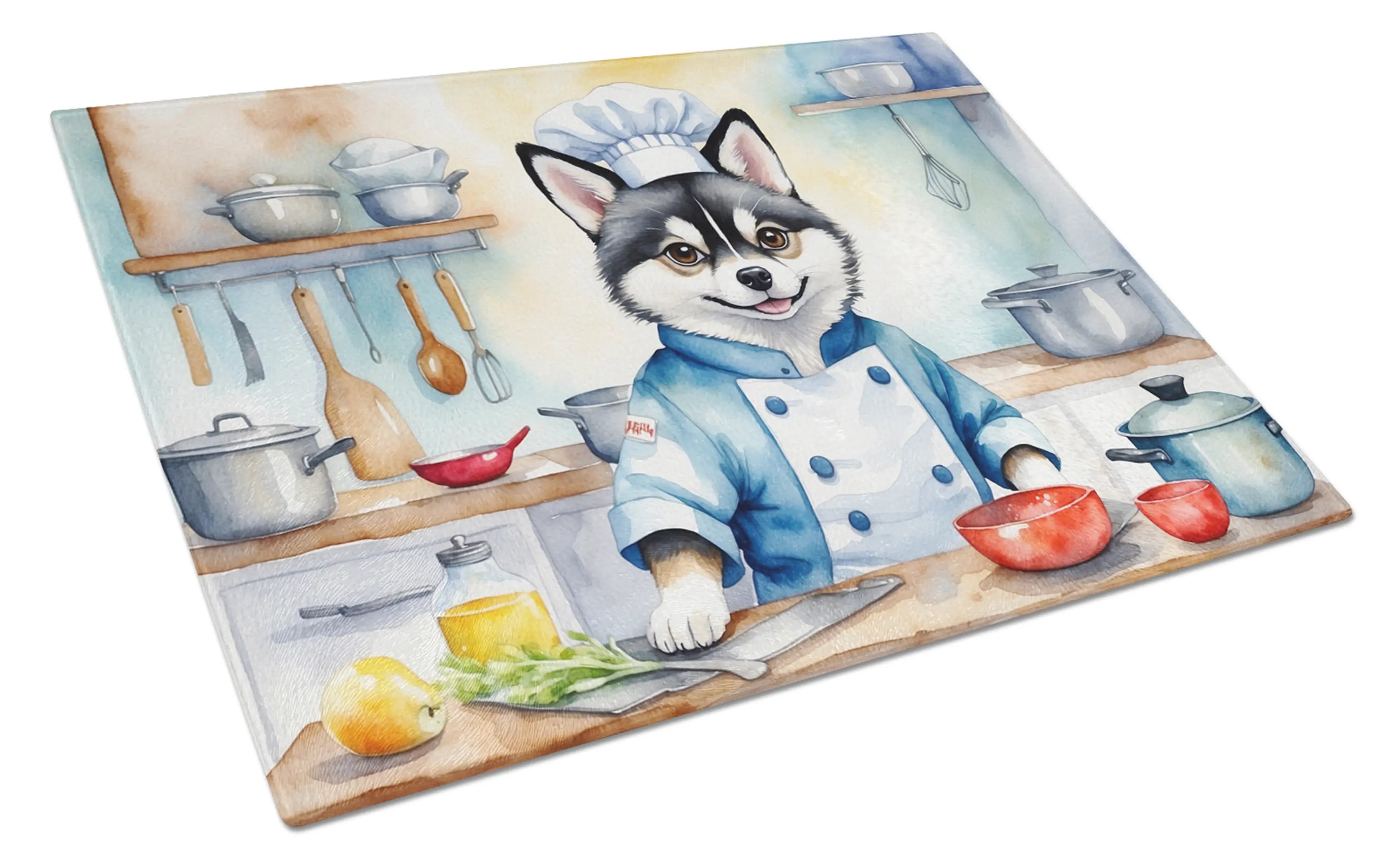 Alaskan Klee Kai The Chef Glass Cutting Board Caroline's Treasures